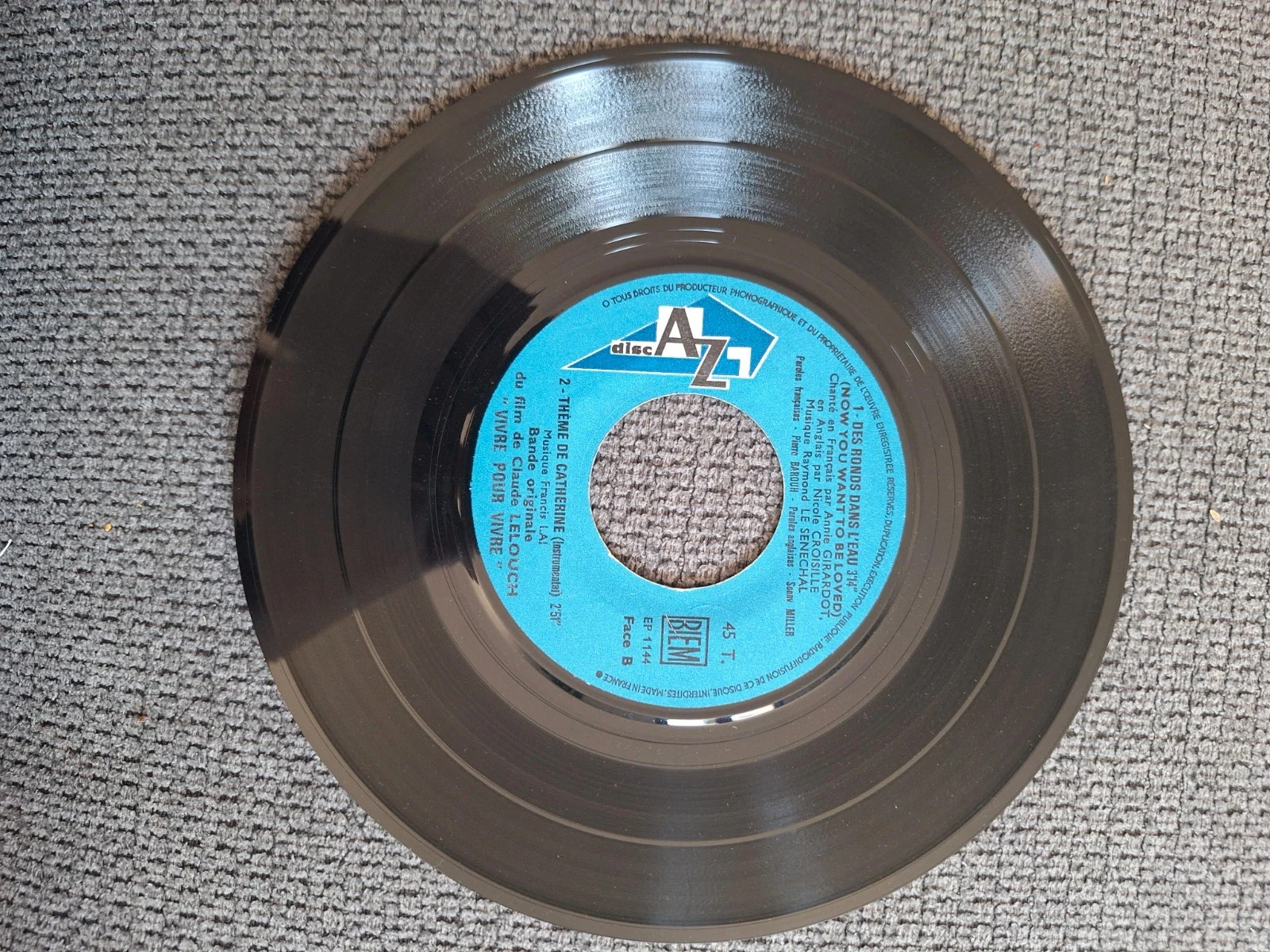 Vinil 45 Voltas - Vivre pour vivre (B.O.F. Claude Lelouch) - Francis Lai (1967) – photo 3